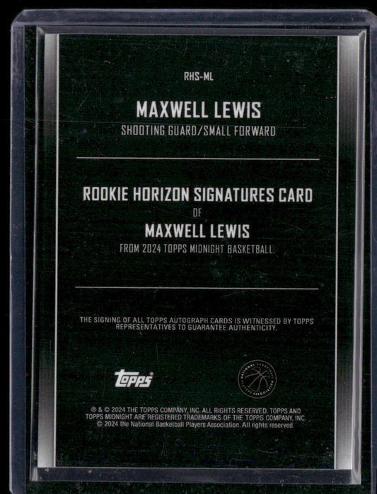 2023-24 Topps Midnight #RHS-ML Maxwell Lewis Rookie Horizon Signatures /50