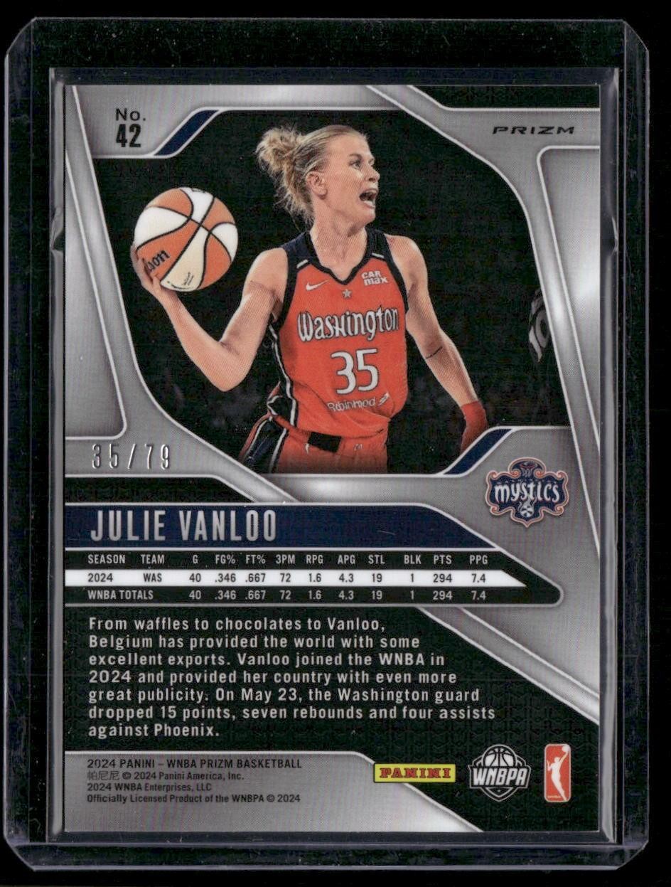 2024 Panini Prizm WNBA #42 Julie Vanloo Pink Velocity Prizms #/79