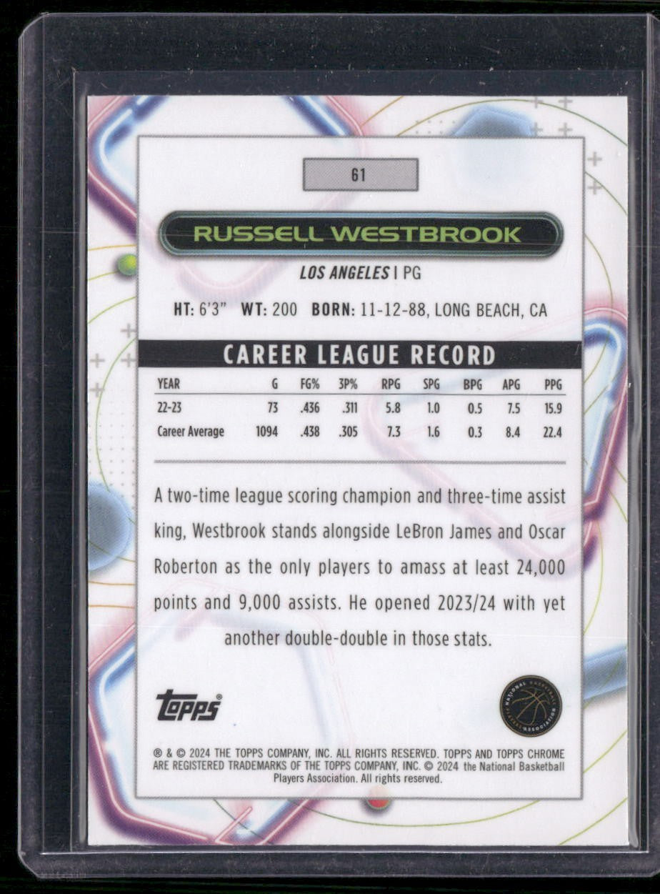 2023-24 Topps Chrome Cosmic #61 Russell Westbrook Aqua Equinox Refractors #/149