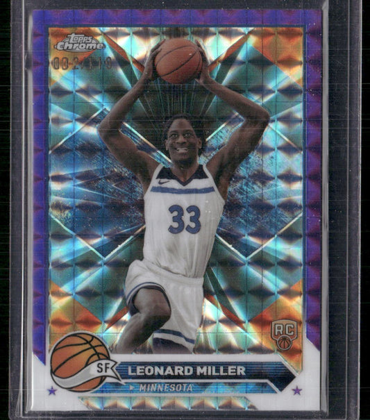 2023-24 Topps Chrome #158 Leonard Miller Purple Geometric #/119