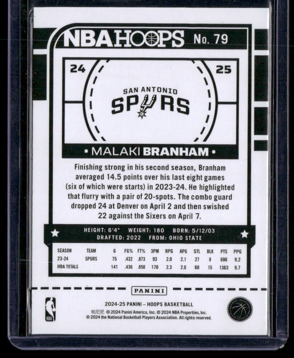 2024-25 Hoops #79 Malaki Branham