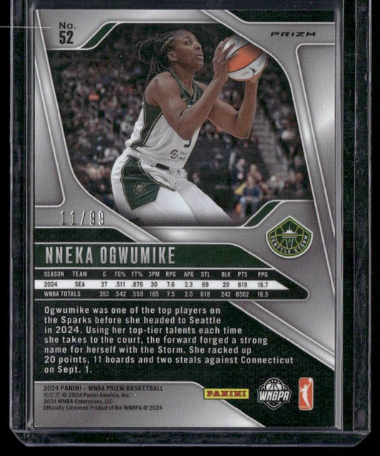 2024 Panini Prizm WNBA #52 Nneka Ogwumike Orange Prizms #/99