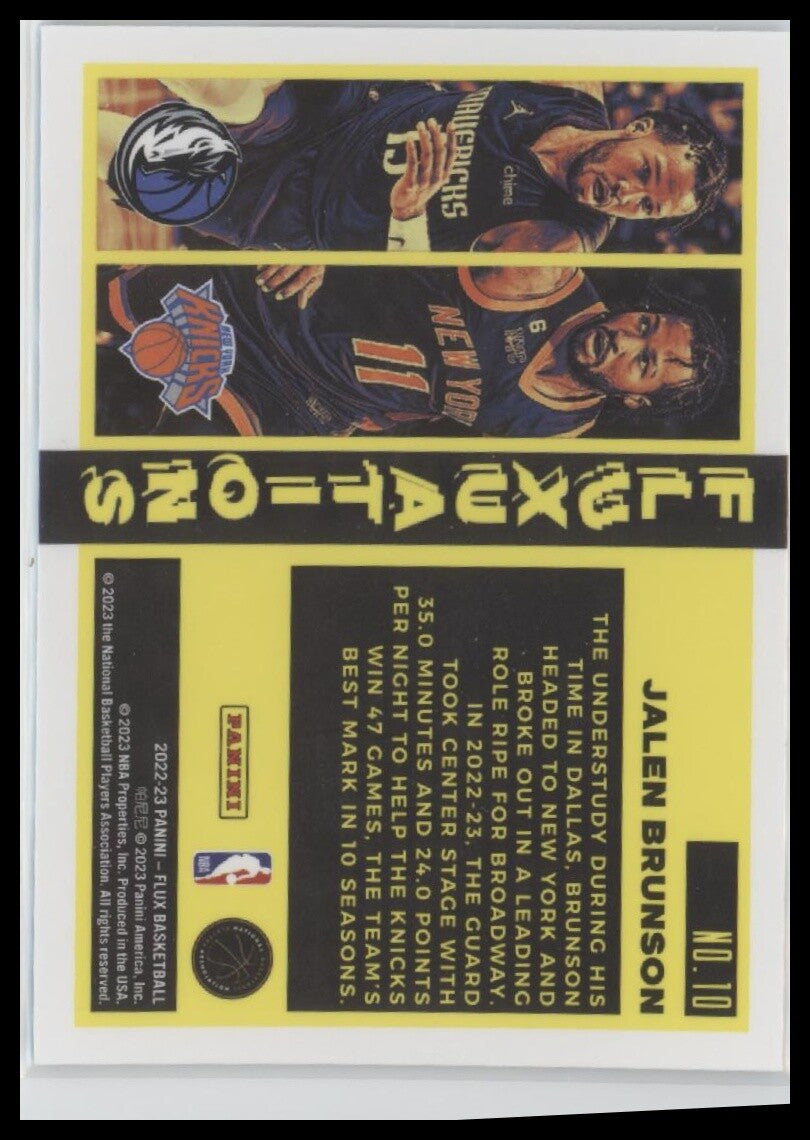 2022-23 Panini Flux #10 Jalen Brunson Fluxuations