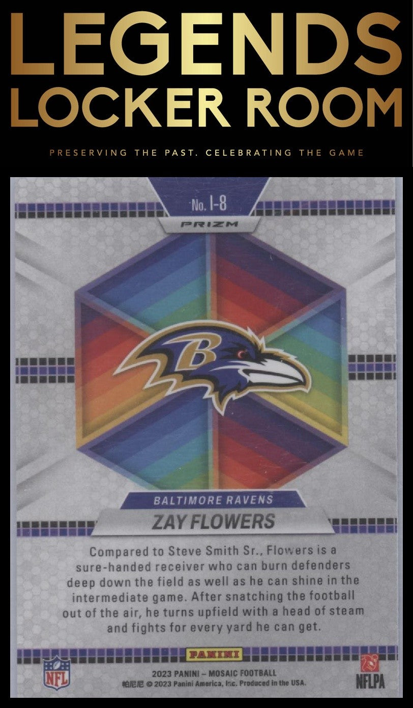 2023 Panini Mosaic #I-8 Zay Flowers Introductions No Huddle Silver