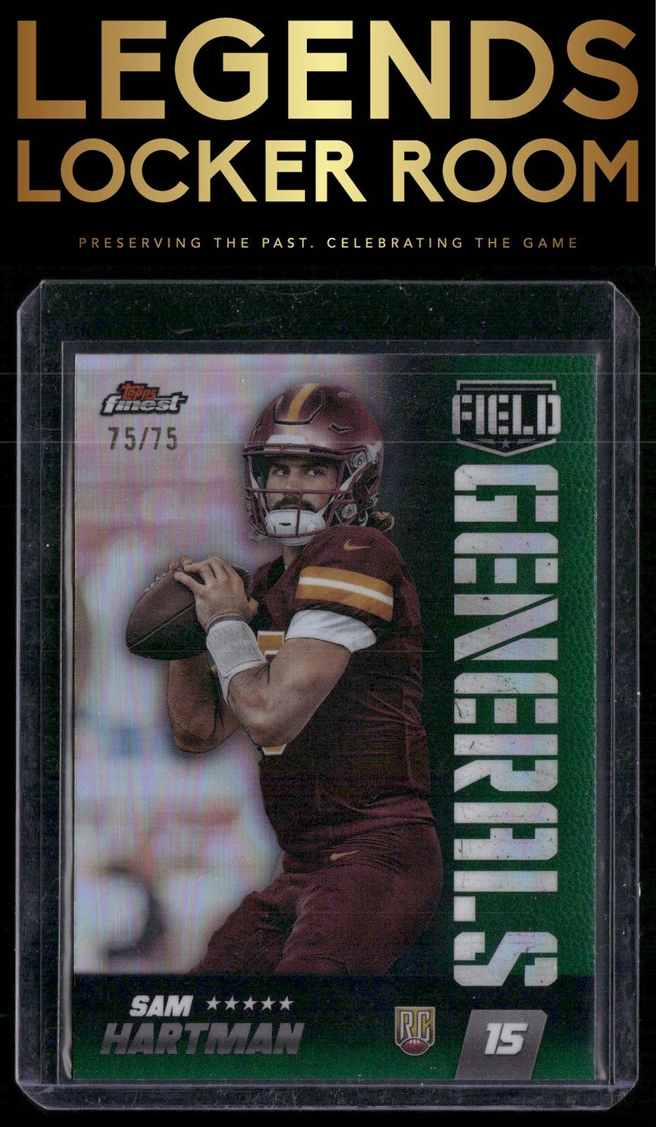 2024 Finest #FG-24 Sam Hartman Field Generals Green Refractor #/75