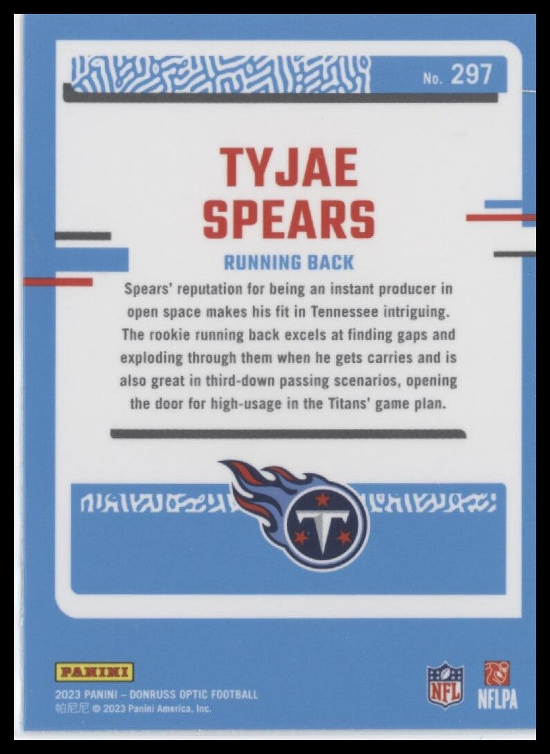 2023 Donruss Optic #297 Tyjae Spears