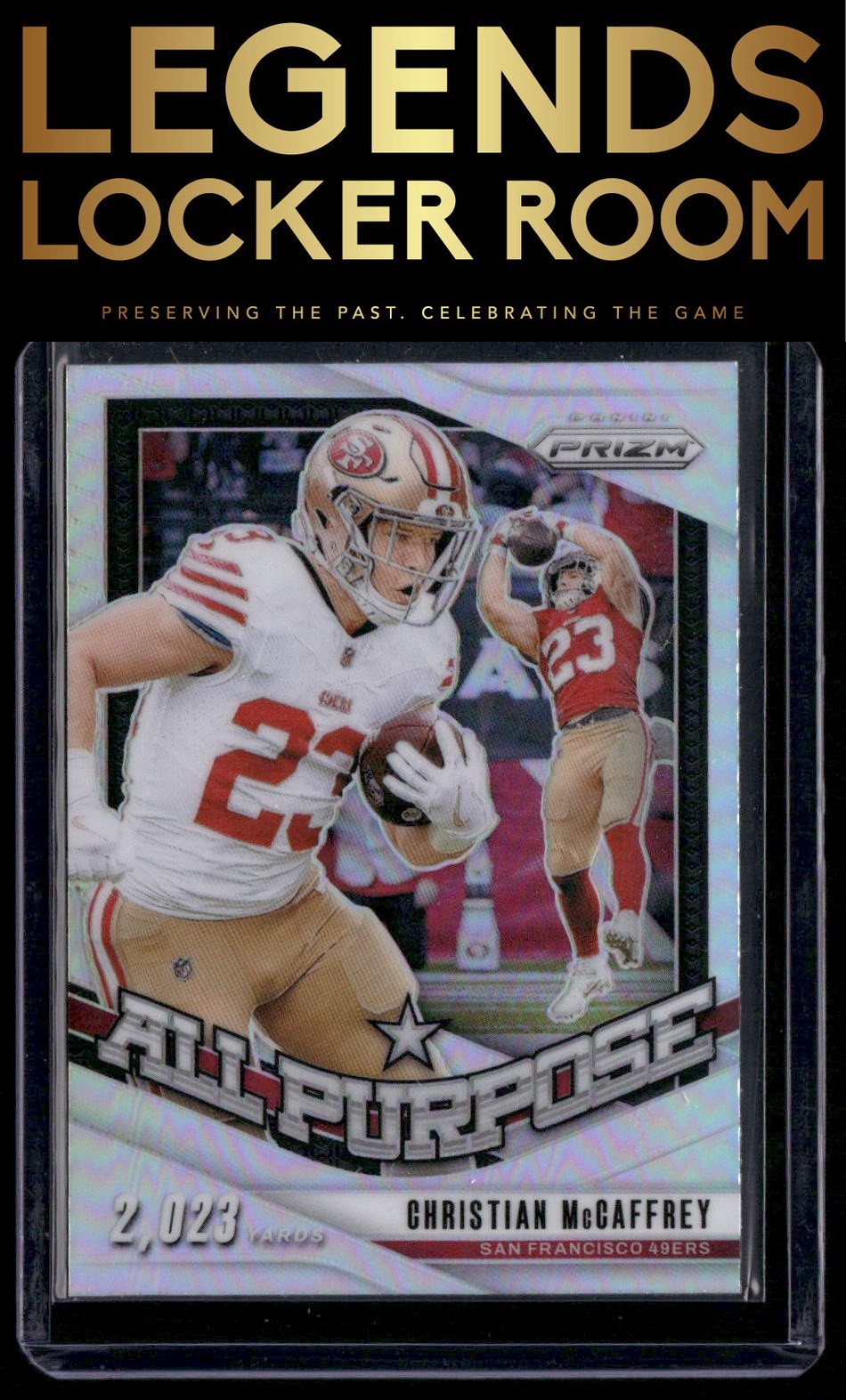 2024 Panini Prizm #19 Christian McCaffrey All Purpose Silver Prizm