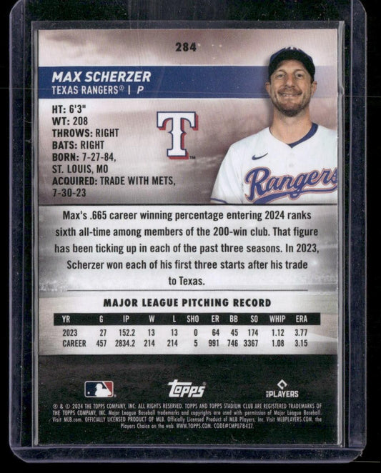 2024 Stadium Club #284 Max Scherzer