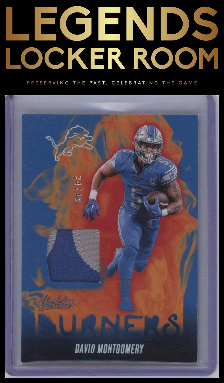 2024 Panini Absolute #AB-DMY David Montgomery Absolute Burners Holo Silver #/49