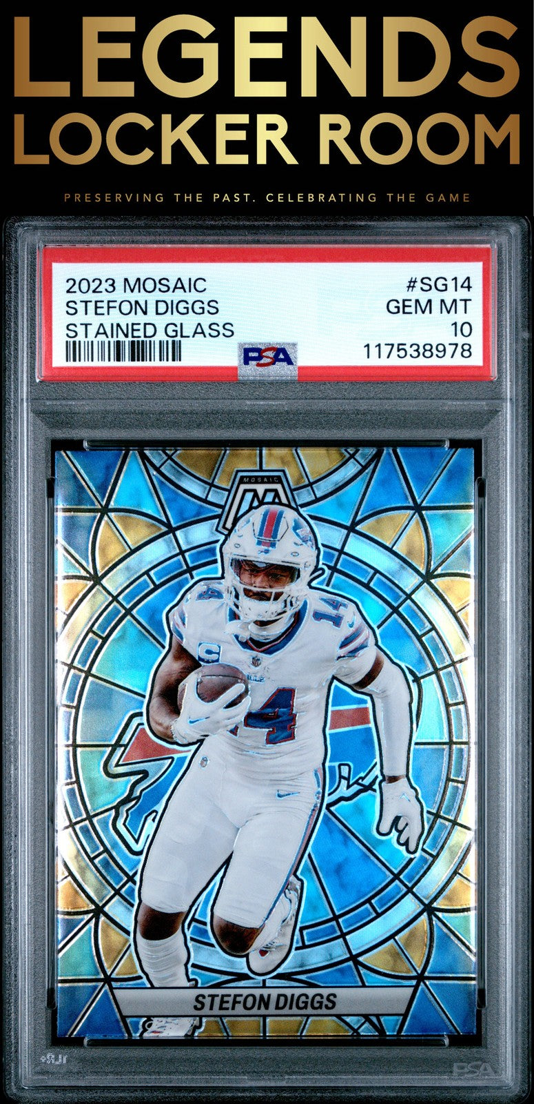 2023 Panini Mosaic Stained Glass #SG14 Stefon Diggs PSA 10