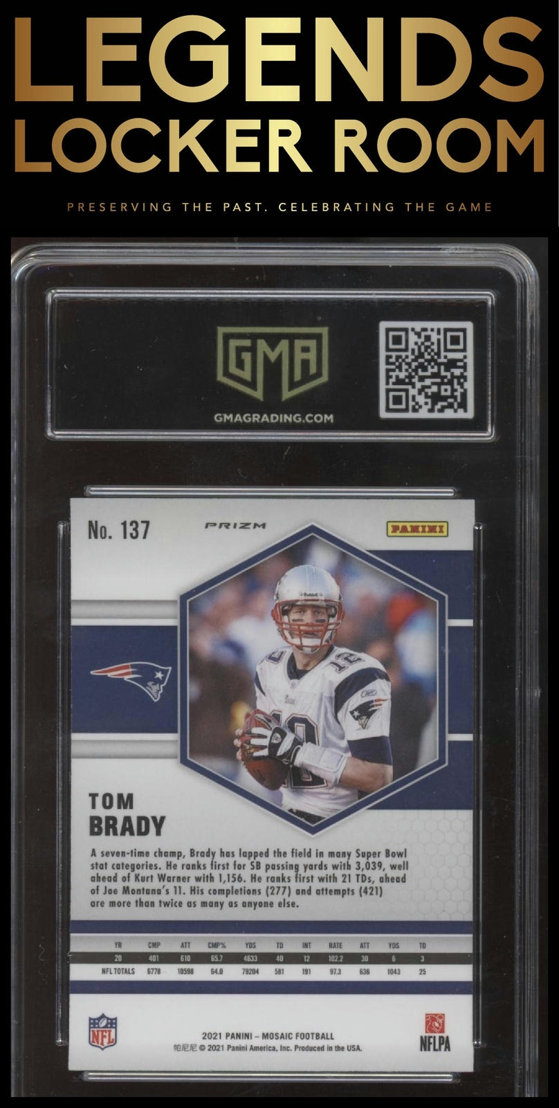 2021 Panini Mosaic #137 Tom Brady Prizm