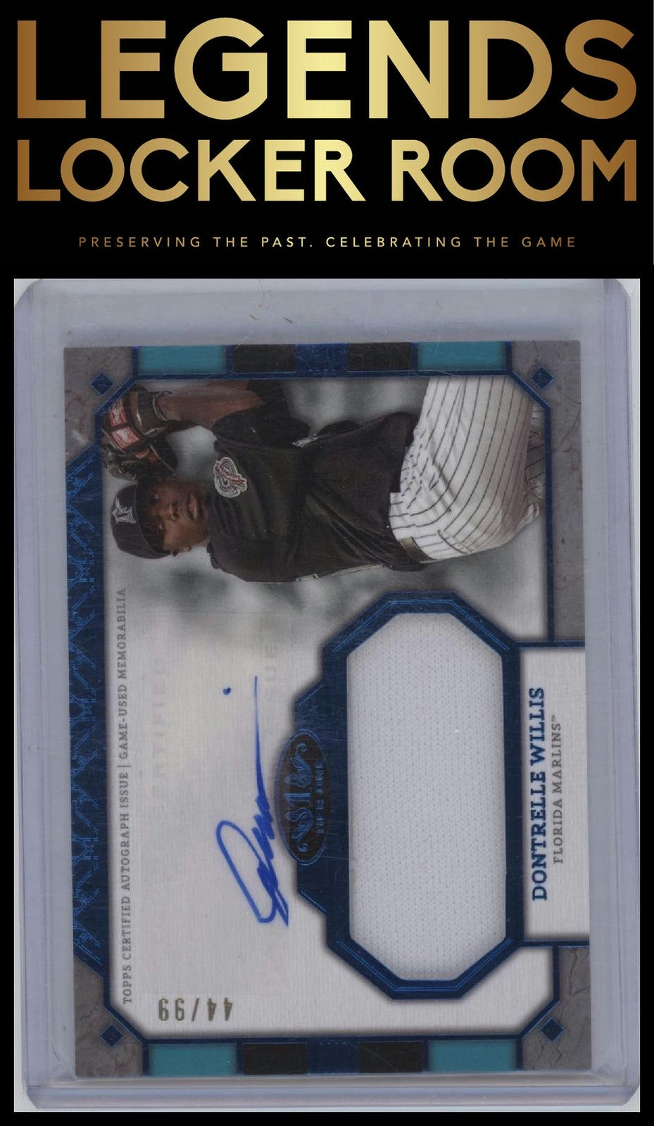 2024 Topps Tier One Dontrelle Willis Autographed Tier One Relics Jumbo Blue /99