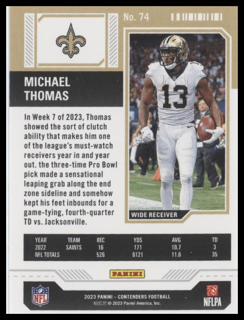 2023 Panini Contenders #74 Michael Thomas