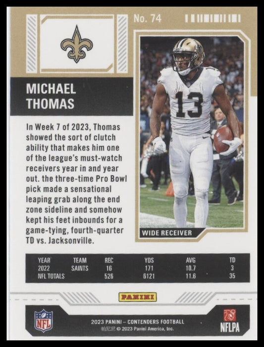 2023 Panini Contenders #74 Michael Thomas
