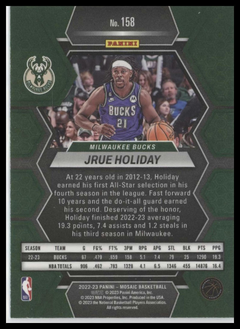2022-23 Panini Mosaic #158 Jrue Holiday
