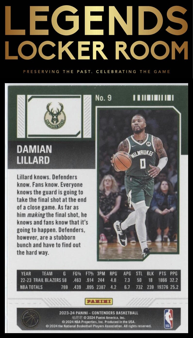 2023-24 Panini Contenders #9 Damian Lillard