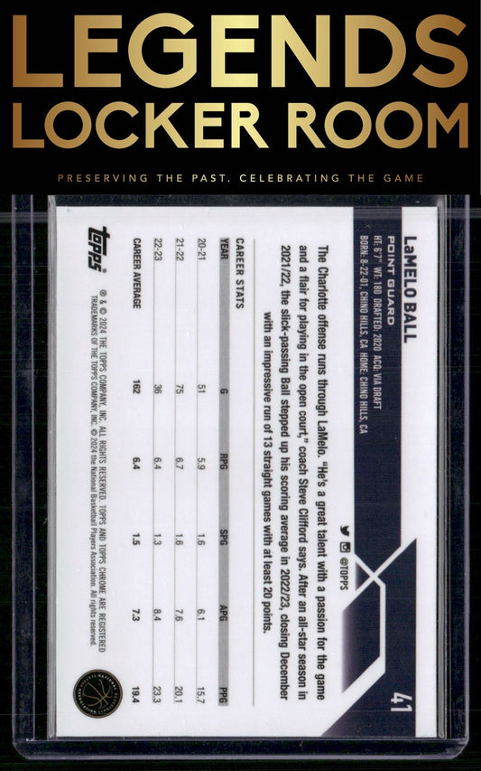 2023-24 Topps Chrome Sapphire Edition #41 LaMelo Ball
