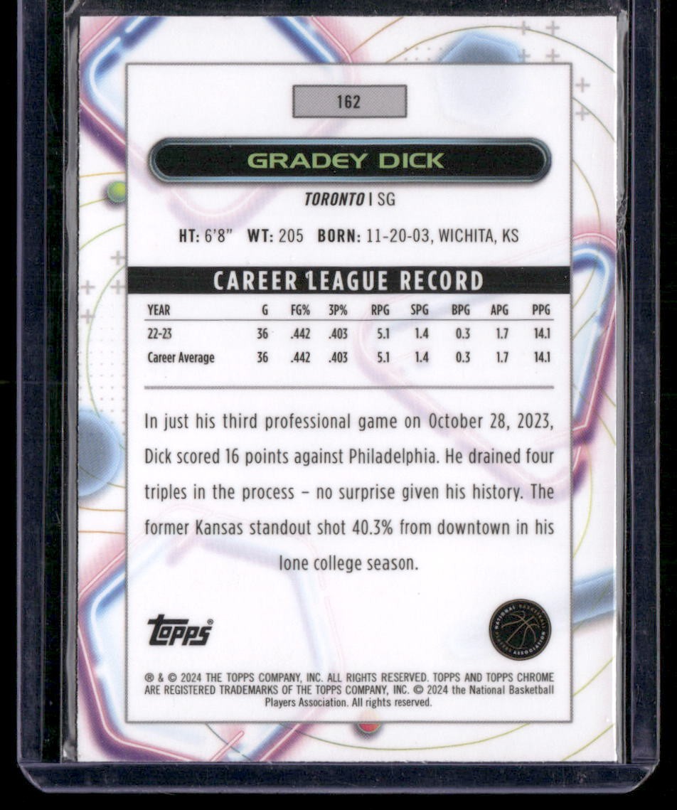 2023-24 Topps Chrome Cosmic #162 Gradey Dick