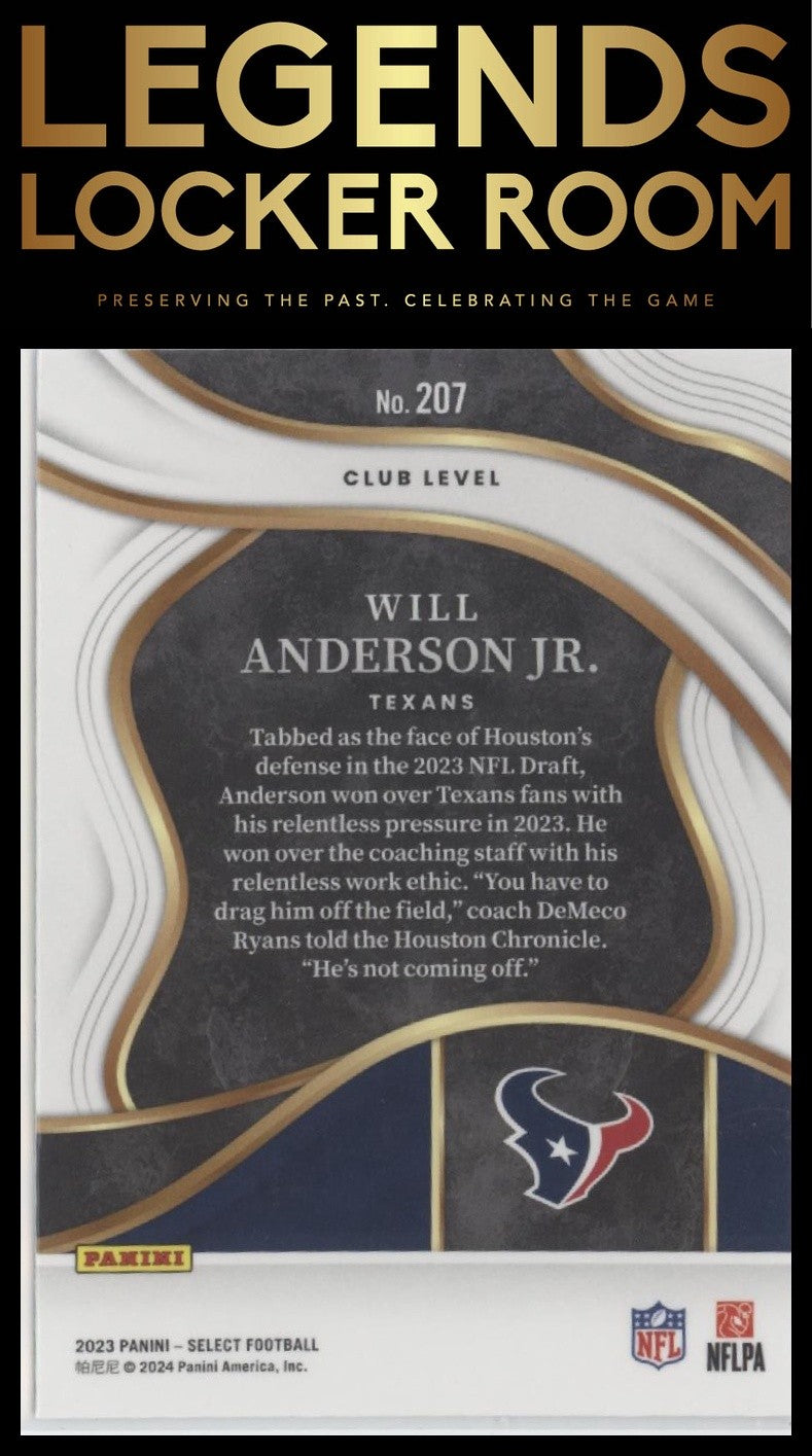 2023 Panini Select #207 Will Anderson Jr.