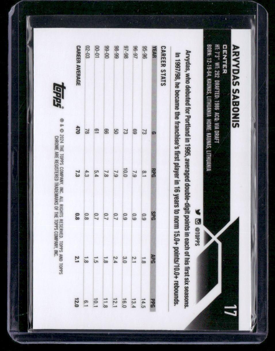 2023-24 Topps Chrome #17 Arvydas Sabonis