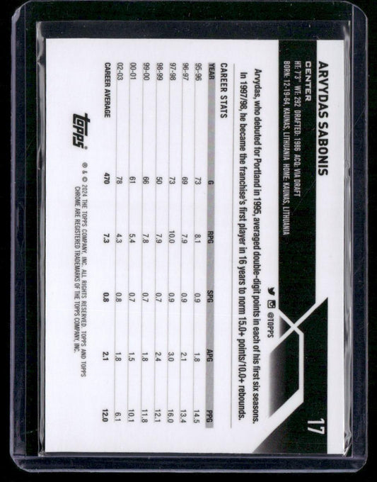 2023-24 Topps Chrome #17 Arvydas Sabonis