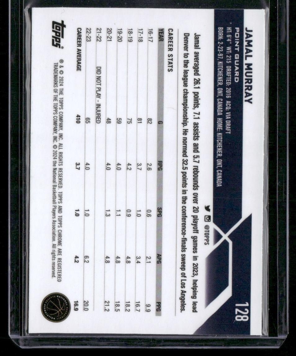 2023-24 Topps Chrome #128 Jamal Murray Negative Refractors