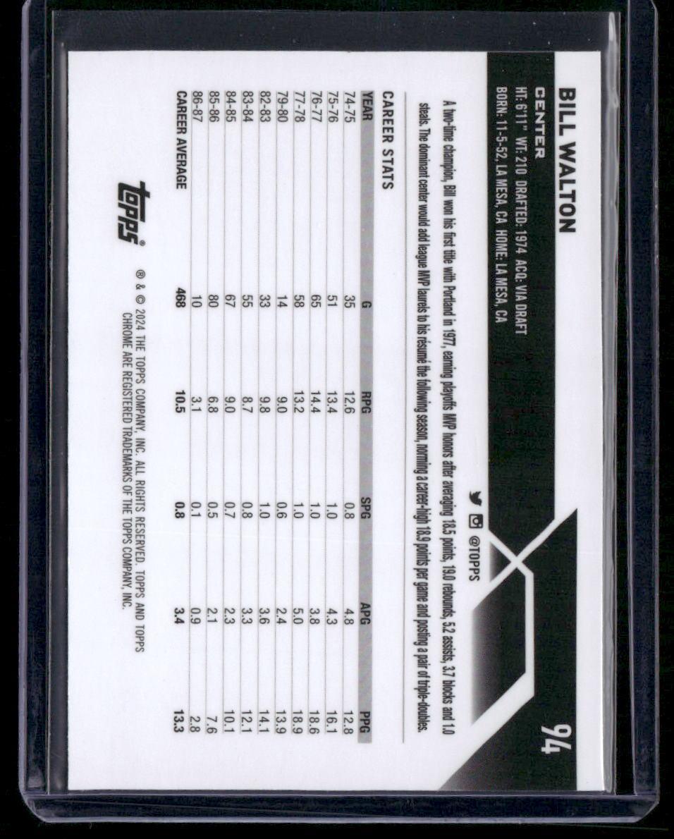 2023-24 Topps Chrome #94 Bill Walton