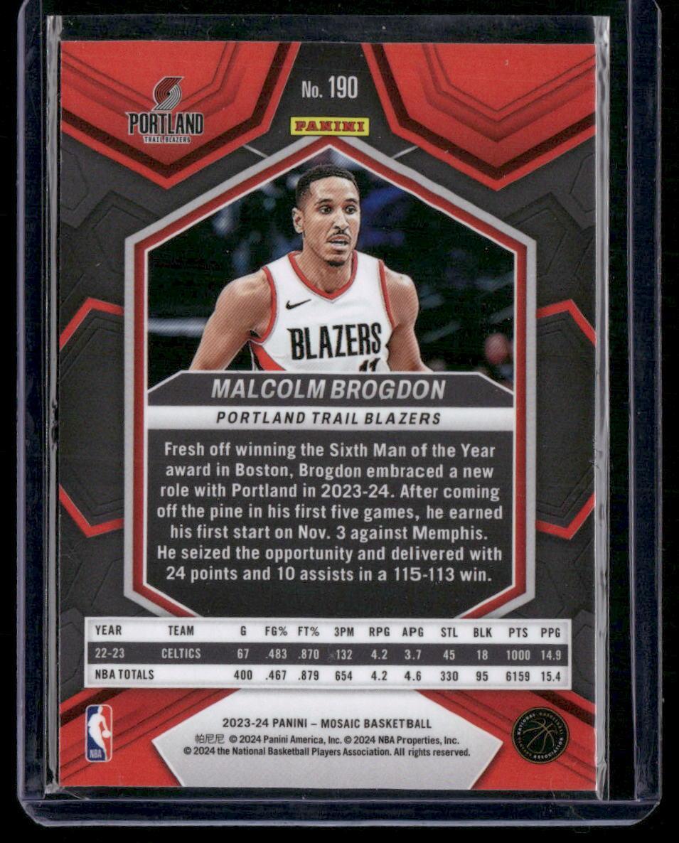 2023-24 Panini Mosaic #190 Malcolm Brogdon