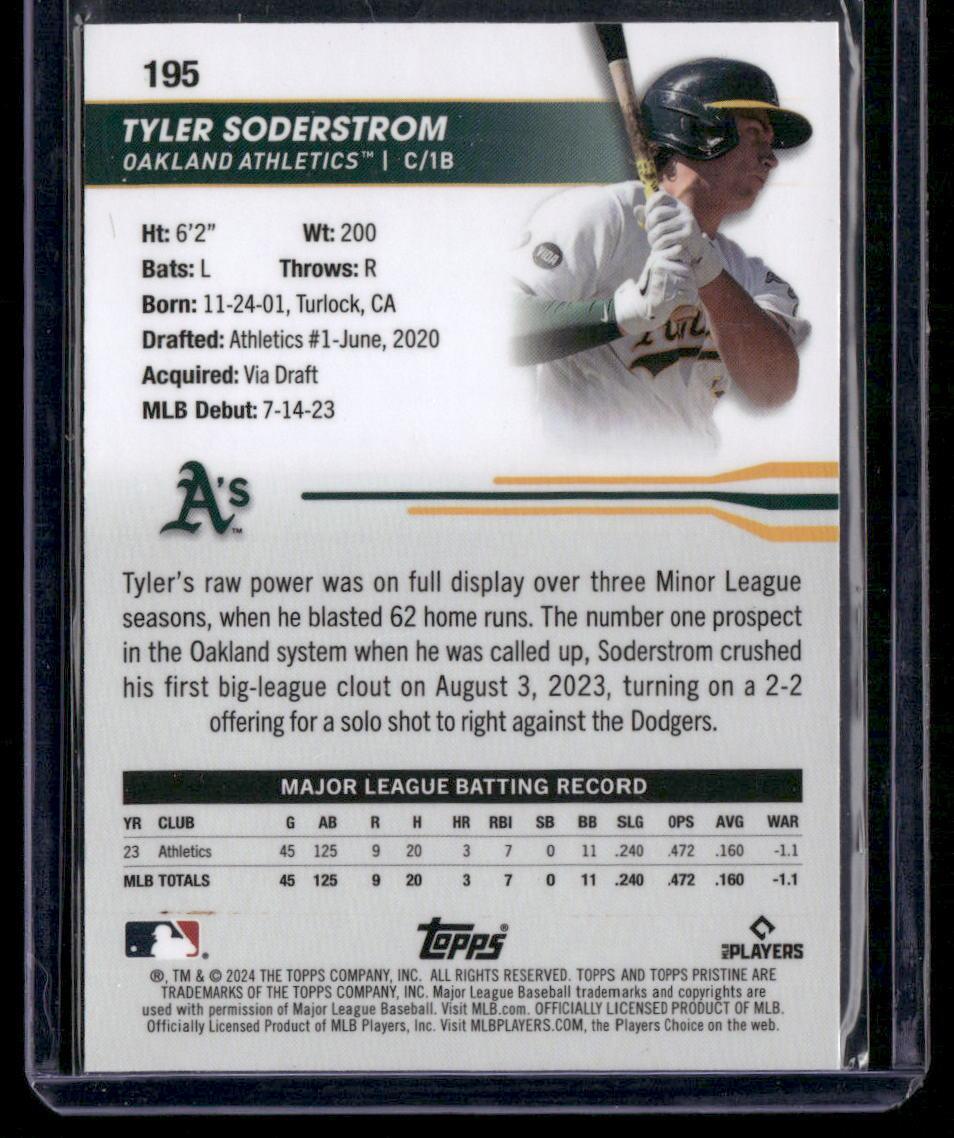 2024 Topps Pristine #195 Tyler Soderstrom