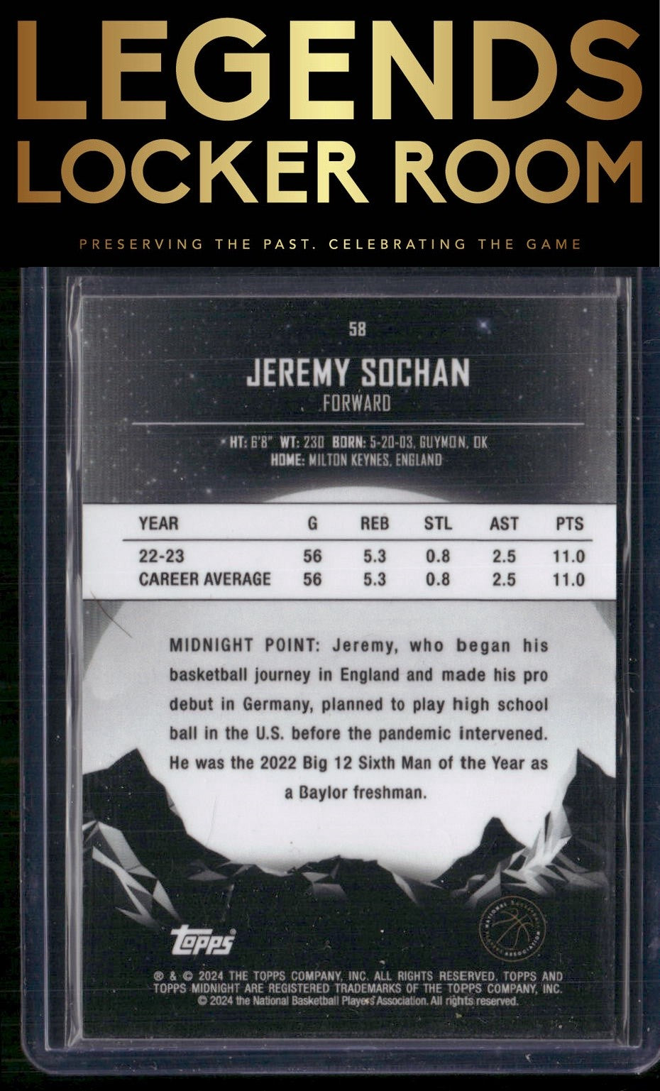 2023-24 Topps Midnight #58 Jeremy Sochan