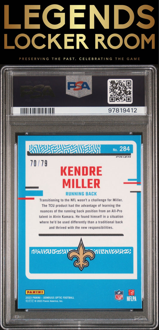 2023 Panini Donruss Optic #284 Kendre Miller Pink Velocity PSA 9