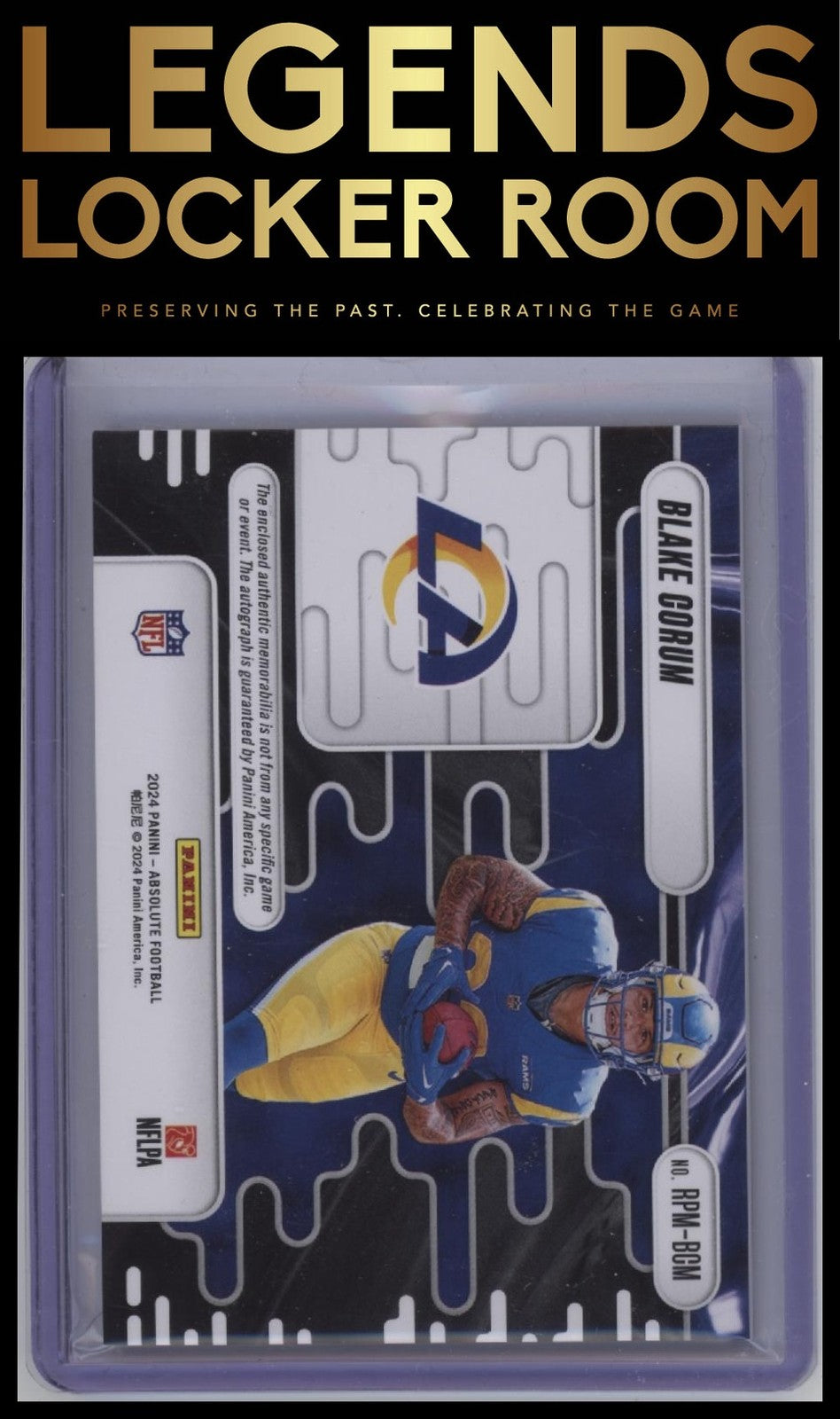 2024 Panini Absolute #RPM-BCM Blake Corum Rookie Premiere Materials Autos #/399