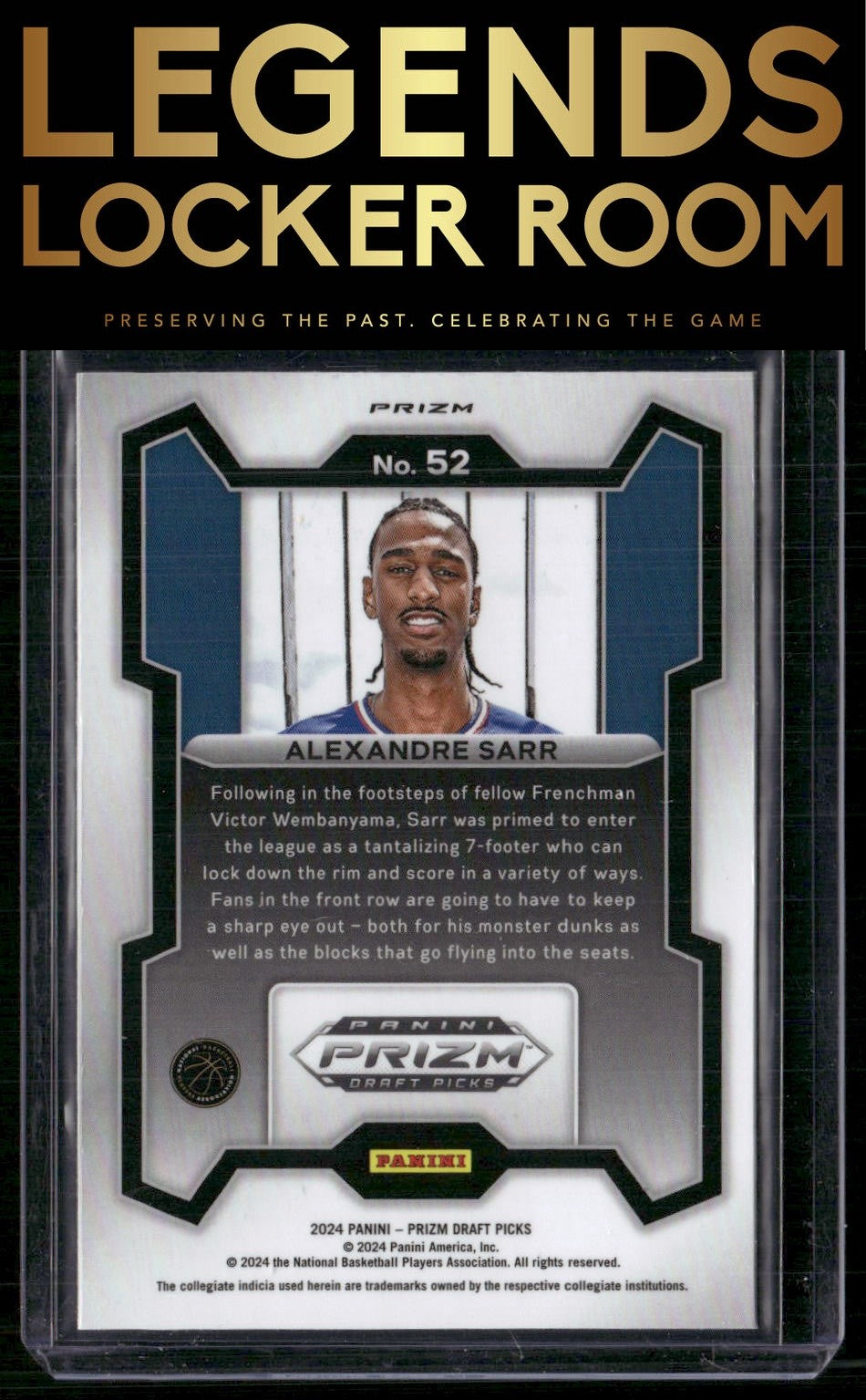 2024 Panini Prizm Draft Picks #52 Alexandre Sarr Prizms Silver