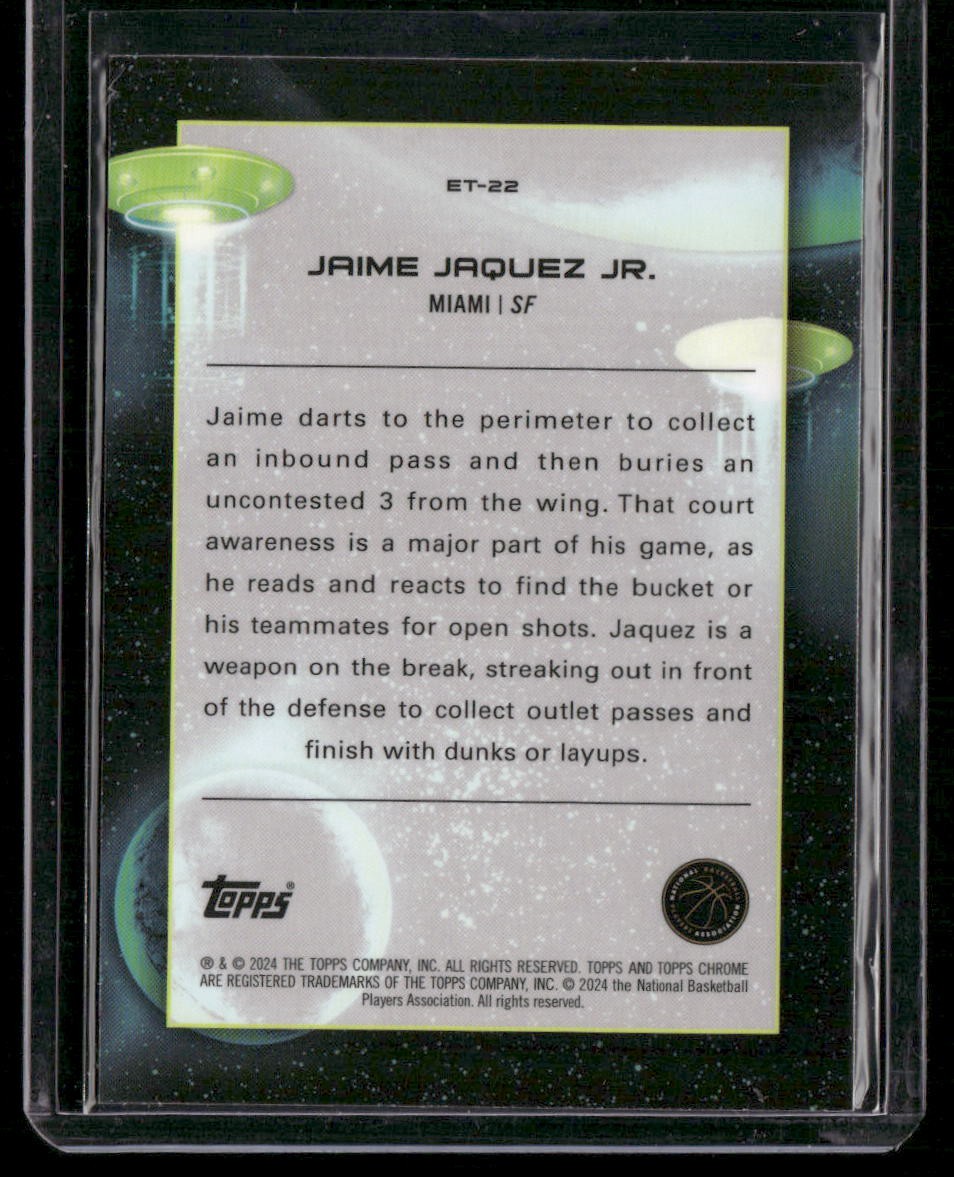 2023-24 Topps Chrome Cosmic #ET-22 Jaime Jaquez Jr. Extraterrestrial Talent