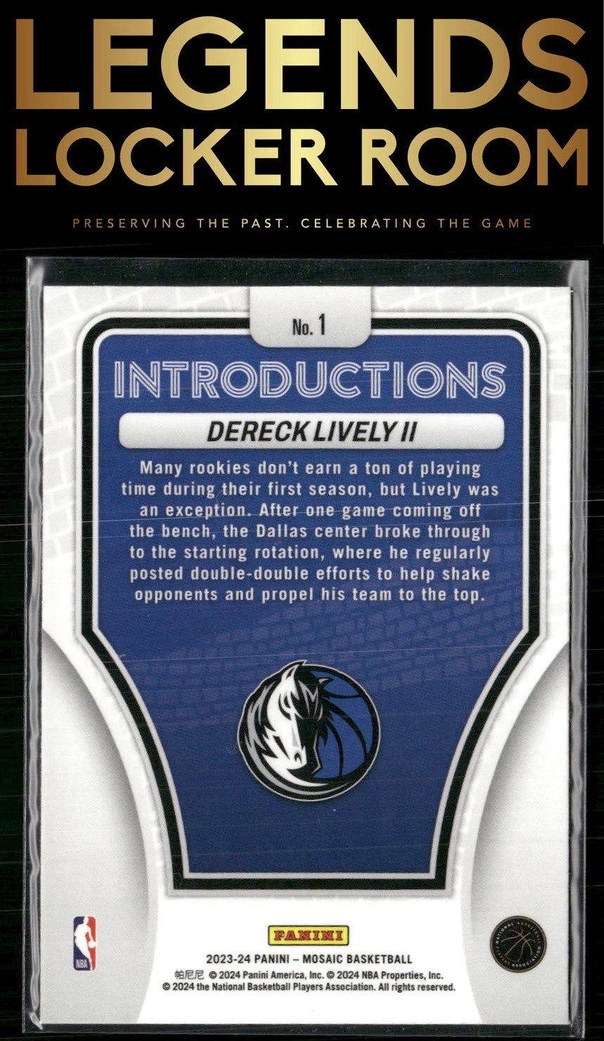 2023-24 Panini Mosaic #1 Dereck Lively II Introductions