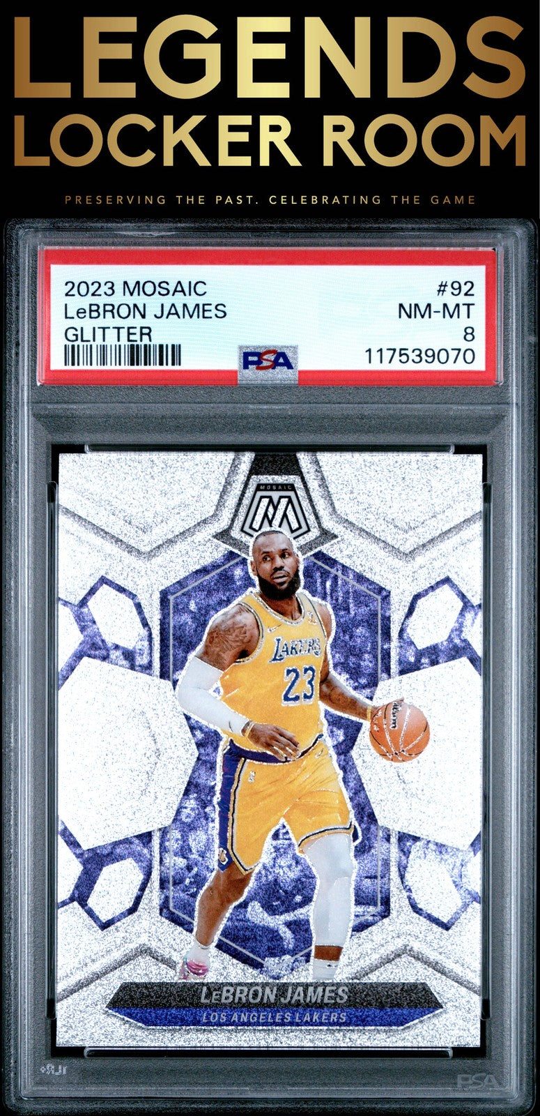2023 Panini Mosaic #92 Lebron James Glitter PSA 8