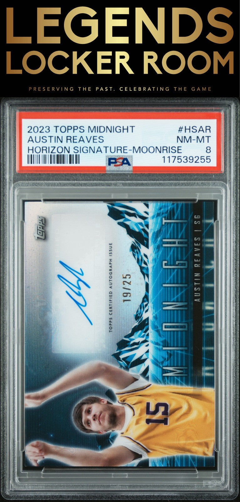 2023 Topps Midnight Horizon Signatures Austin Reaves /25 PSA 8