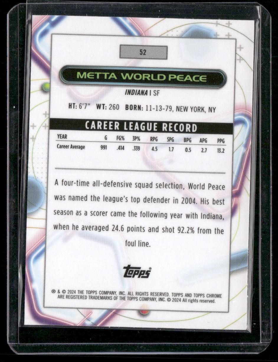 2023-24 Topps Chrome Cosmic #52 Metta World Peace