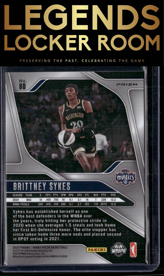 2024 Panini Prizm WNBA #80 Brittney Sykes Silver Prizms
