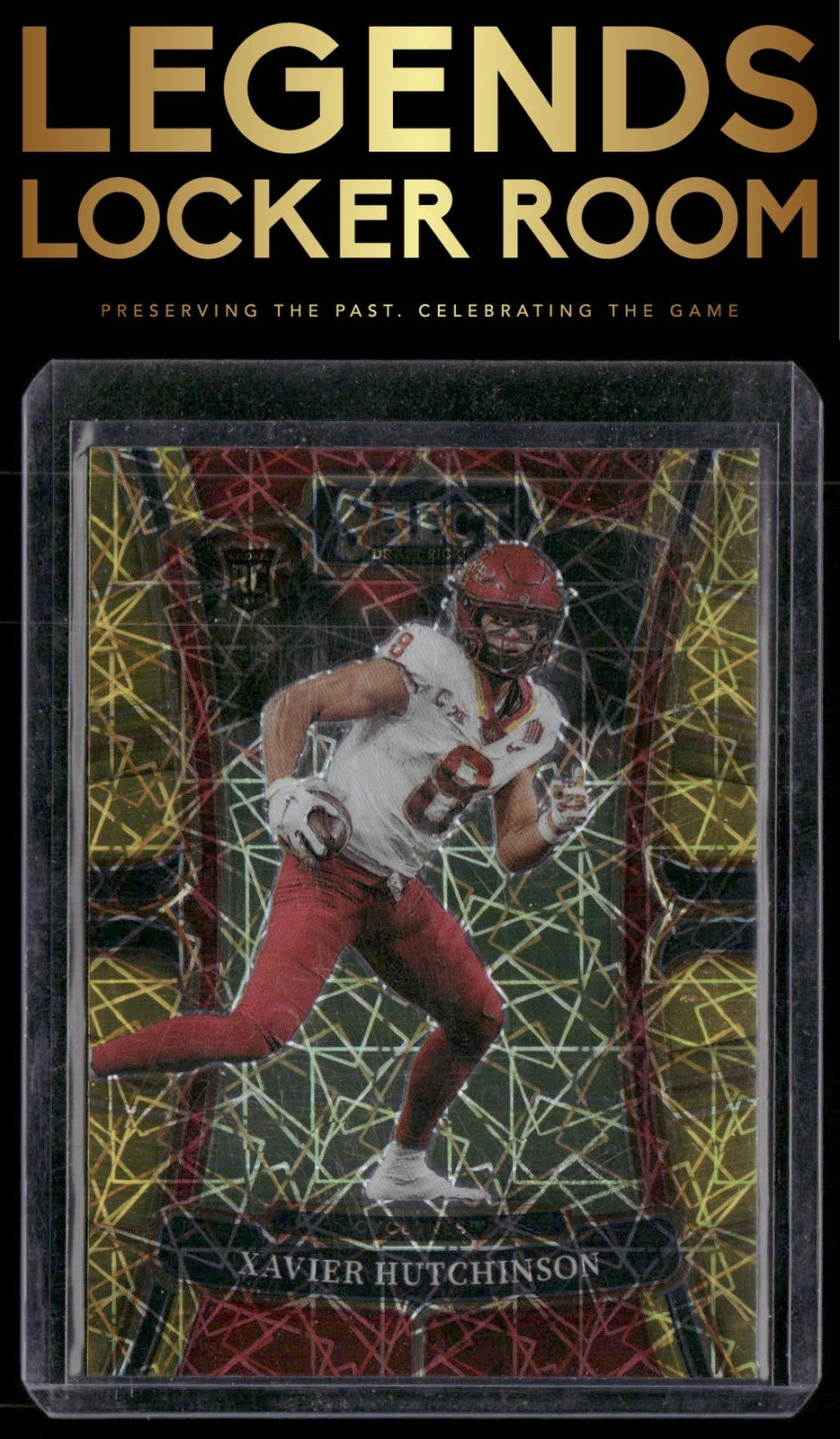 2023 Panini Select Draft Picks #23 Xavier Hutchinson Gold Lazer Prizm