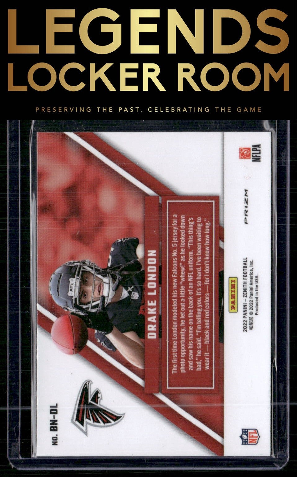 2022 Zenith #BN-DL Drake London Behind the Numbers