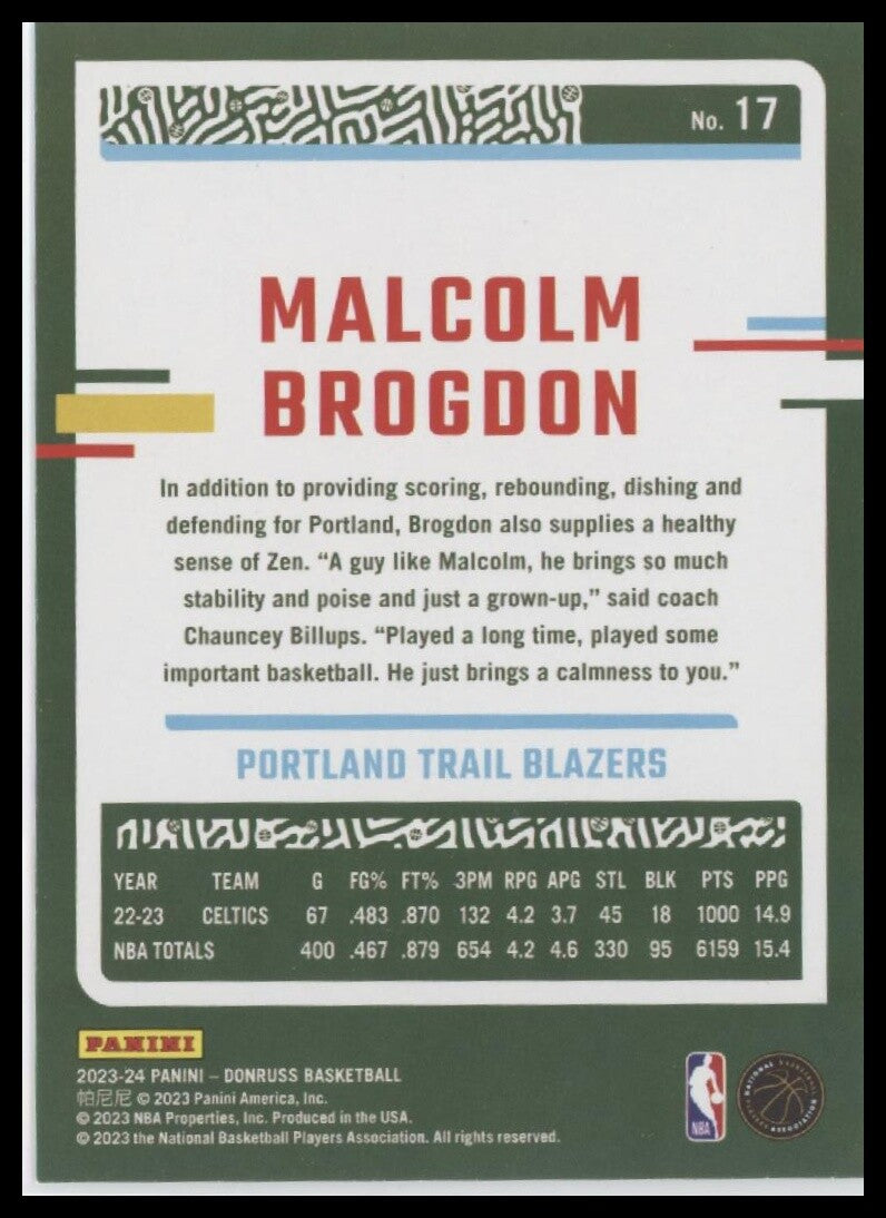 2023-24 Donruss #17 Malcolm Brogdon