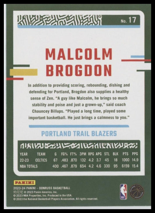 2023-24 Donruss #17 Malcolm Brogdon