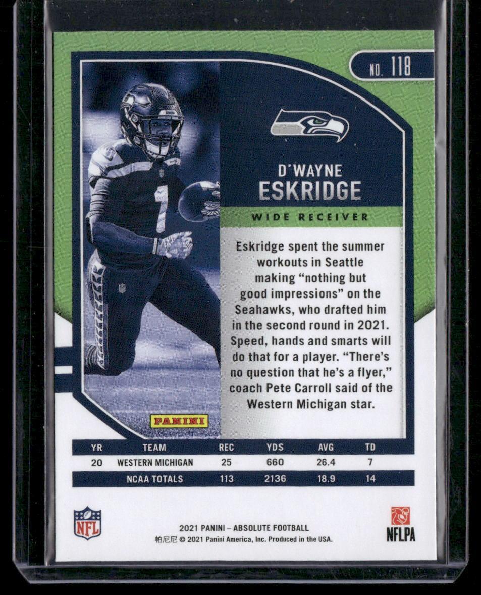 2021 Panini Absolute #118 D'Wayne Eskridge Retail