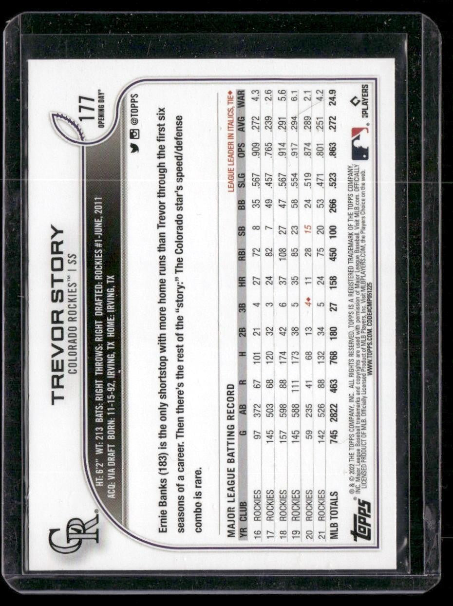 2022 Topps Opening Day #177 Trevor Story