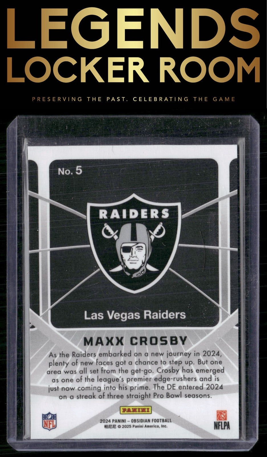 2024 Panini Obsidian #5 Maxx Crosby Atomic Initials