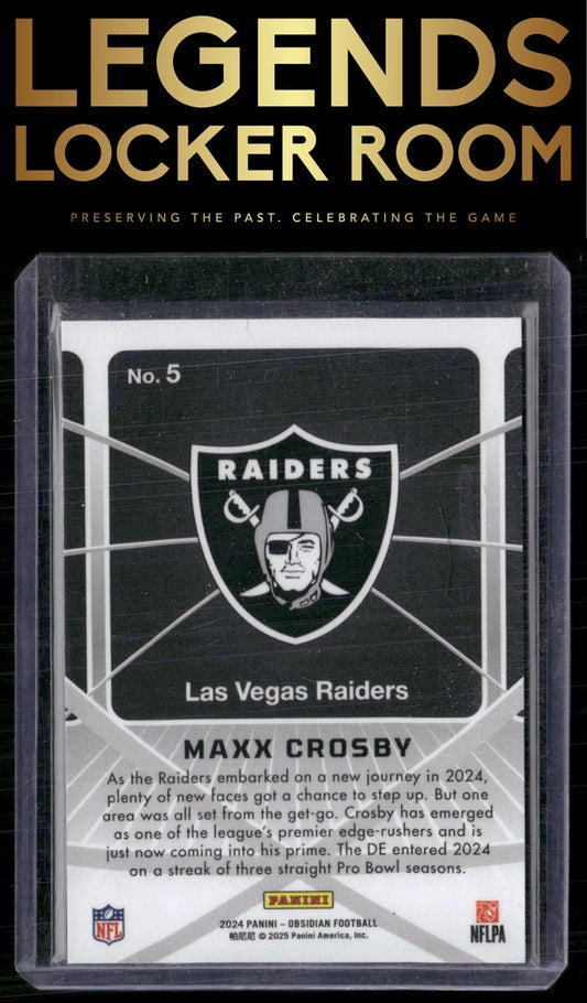 2024 Panini Obsidian #5 Maxx Crosby Atomic Initials