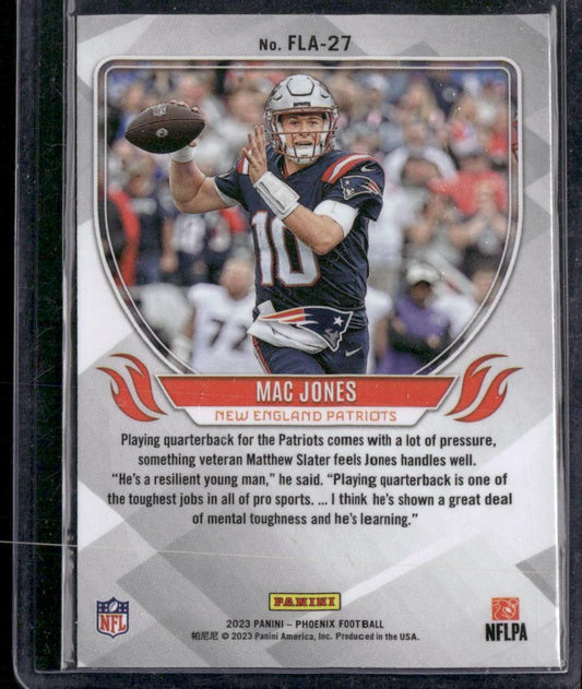 2023 Panini Phoenix #FLA-27 Mac Jones Flame Throwers Silver Seismic