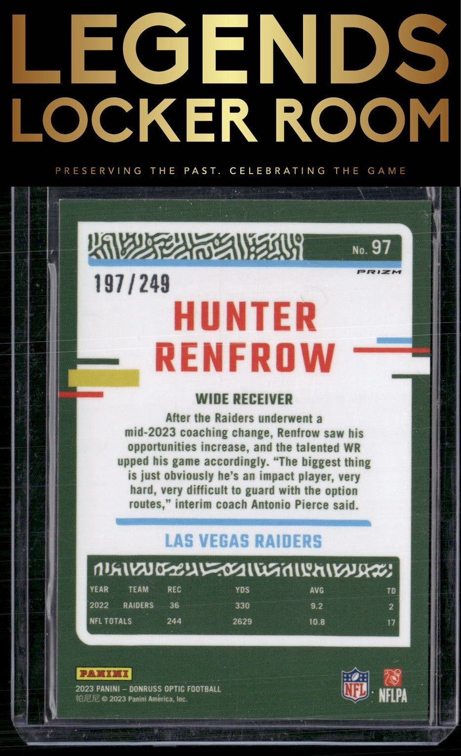 2023 Donruss Optic #97 Hunter Renfrow Orange