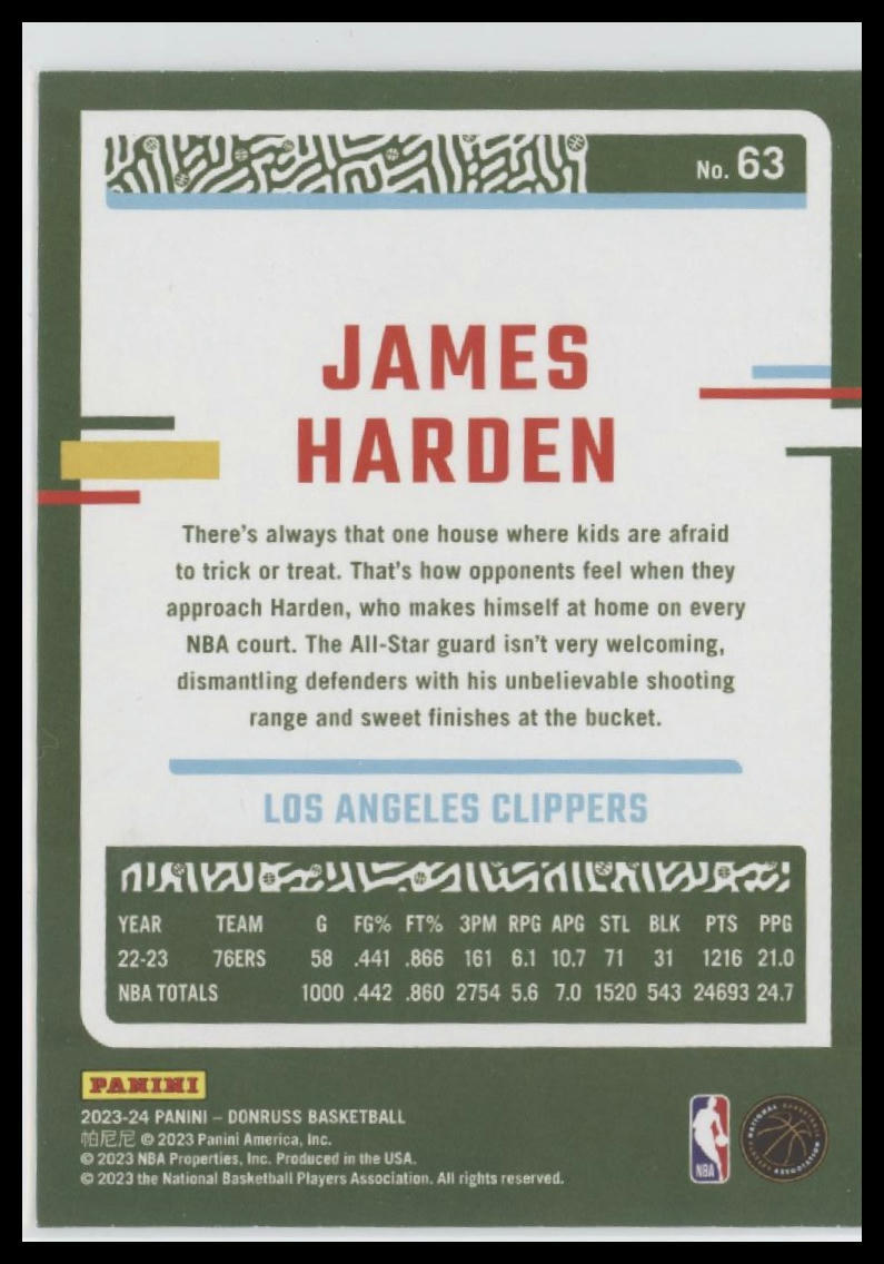 2023-24 Donruss #63 James Harden